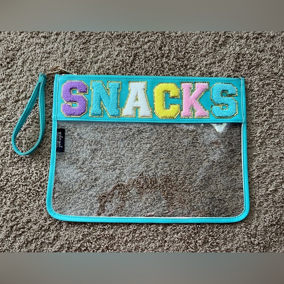 Girlie Girl Originals SNACKS Clear Slim Turquoise Bag - Picture 1 of 1